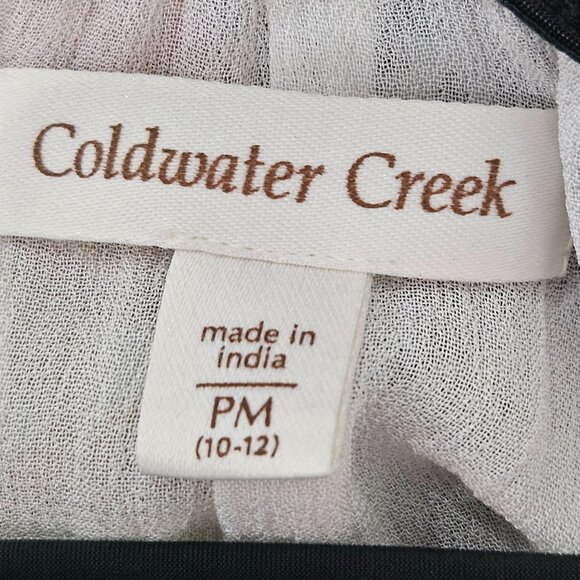 Coldwater Creek Pleated Midi Skirt Sz PM Mixed Print Panels Boho Fairy - Picture 7 of 12